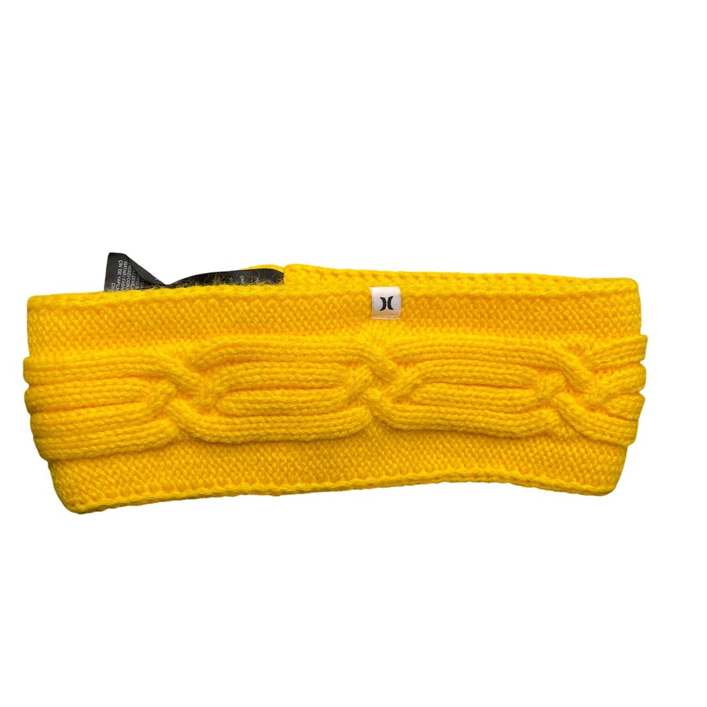 Hurley Yellow‎ Cable Knit Ear Warmer Headband Women's Cozy Winter Accessories